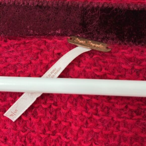 Free People All Mine Alpaca Sweater Pullover Oversized Raspberry Balloon Sleeves - Picture 4 of 6